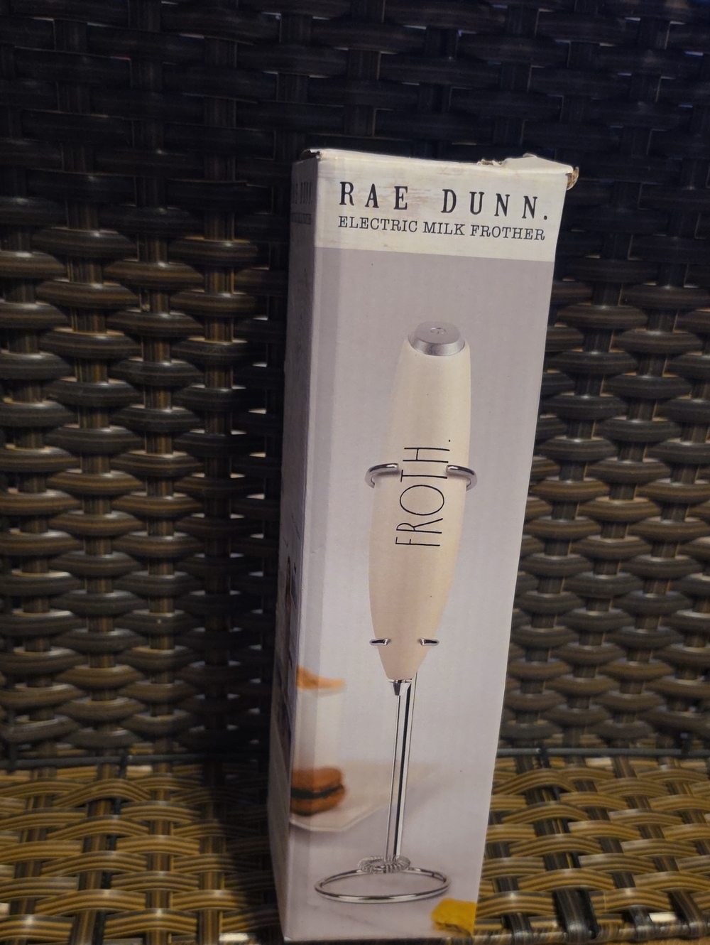 Rae Dunn Cream Handheld Electric Milk Frother New
